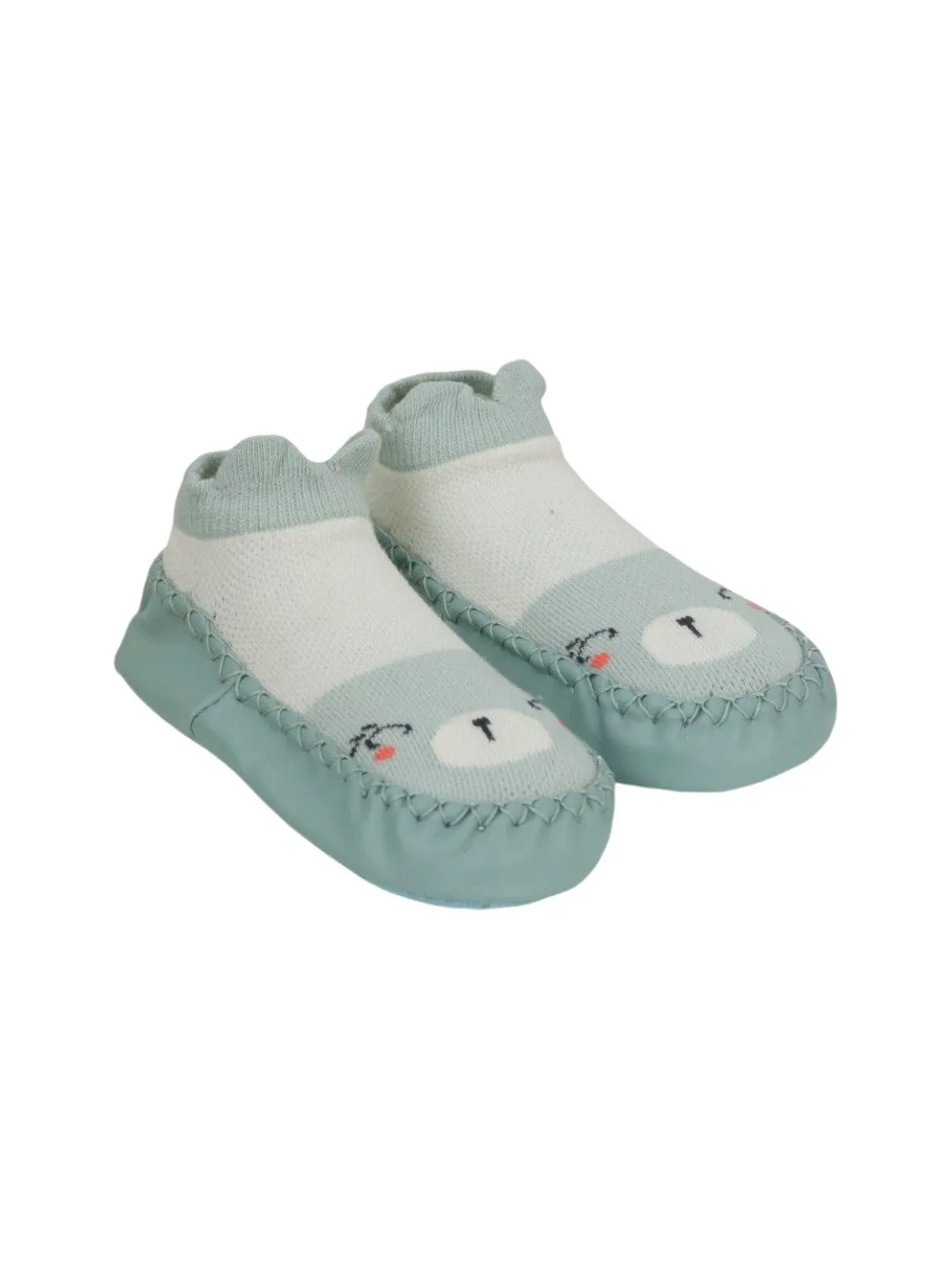 Mint Green Baby Socks with Bear Design – Soft and Snug Fit