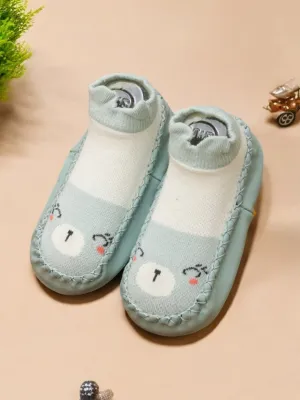 Mint Green Baby Socks with Bear Design – Soft and Snug Fit