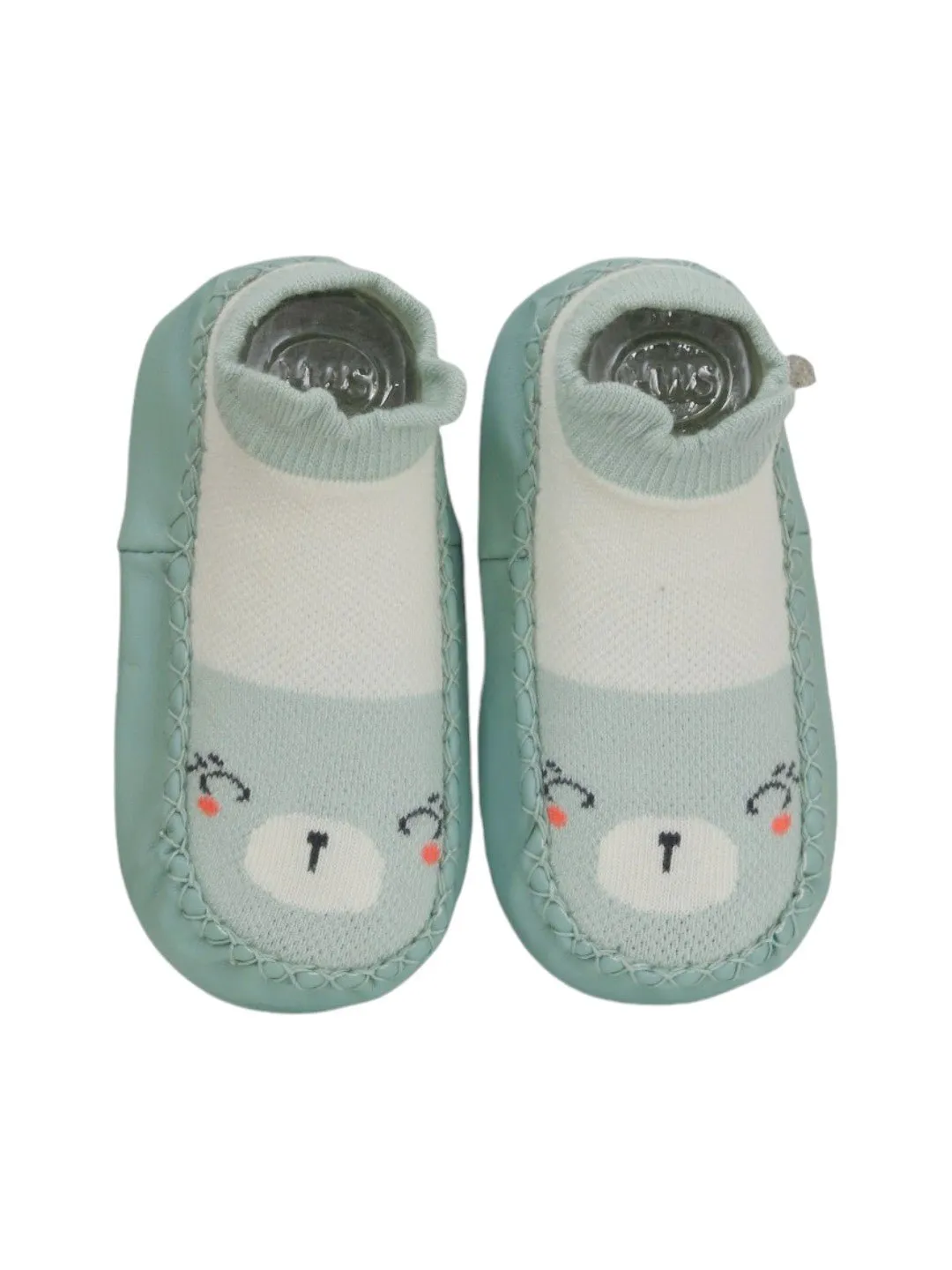 Mint Green Baby Socks with Bear Design – Soft and Snug Fit