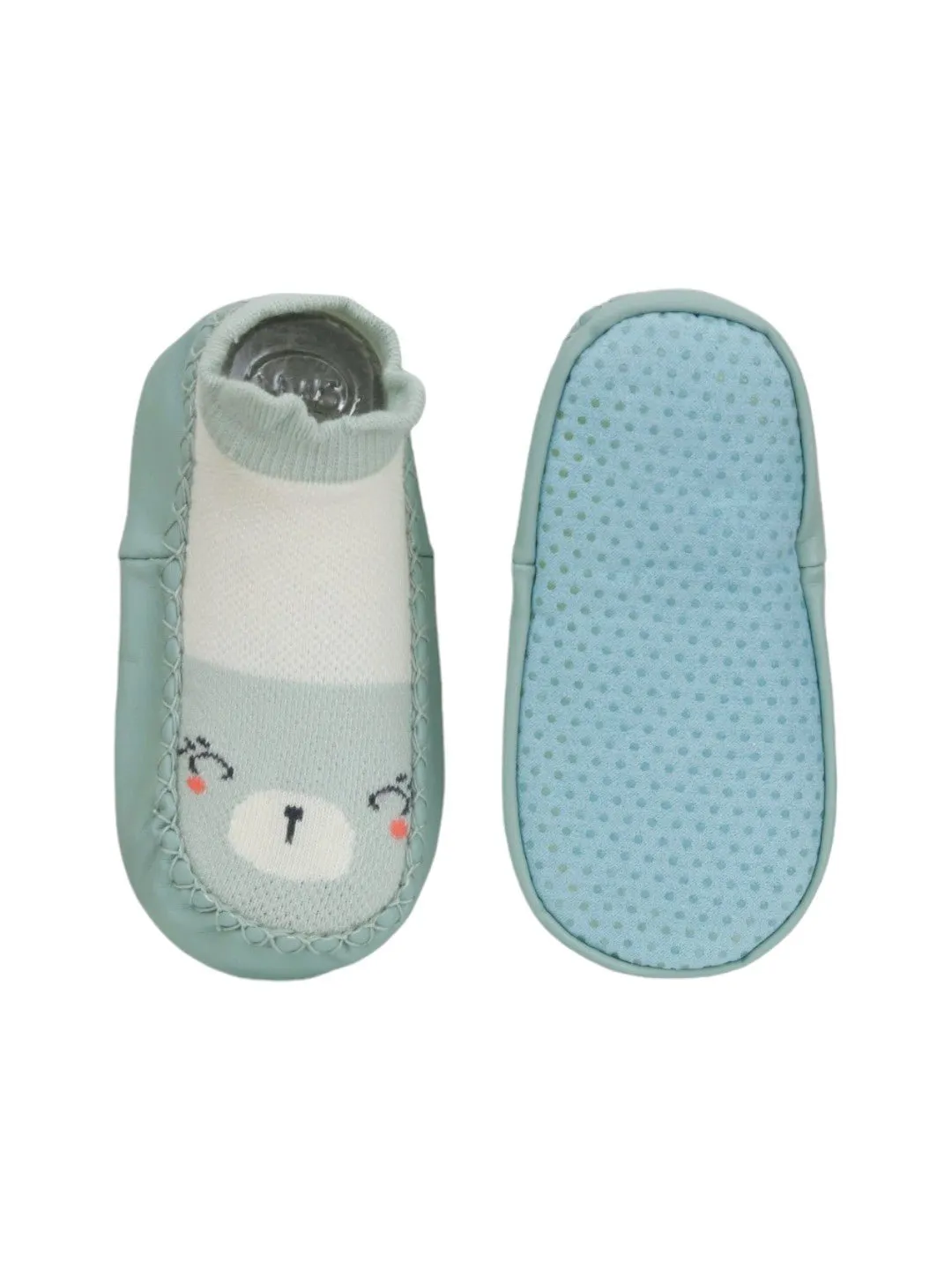 Mint Green Baby Socks with Bear Design – Soft and Snug Fit