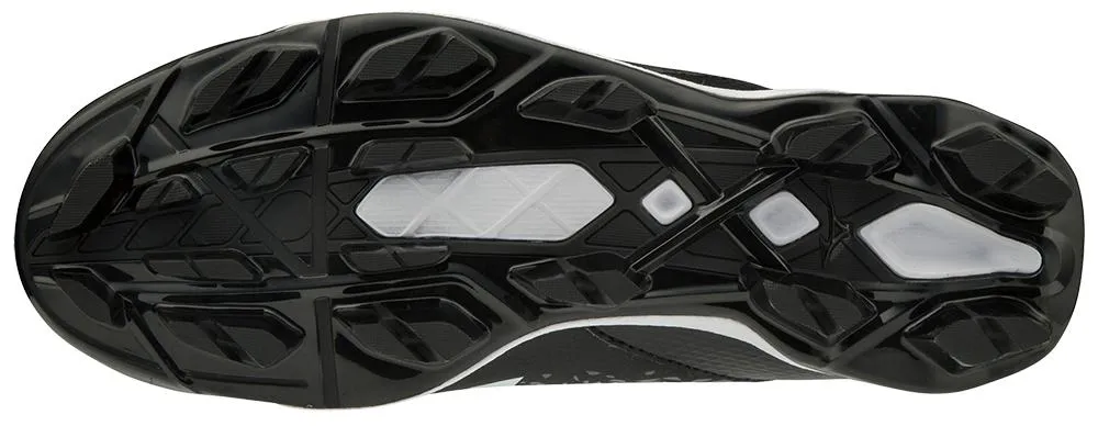 Mizuno Mens Wave Select Nine Moulded Baseball/Softball Cleat - Black/White