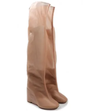 MM6 Mesh Knee-High Boots