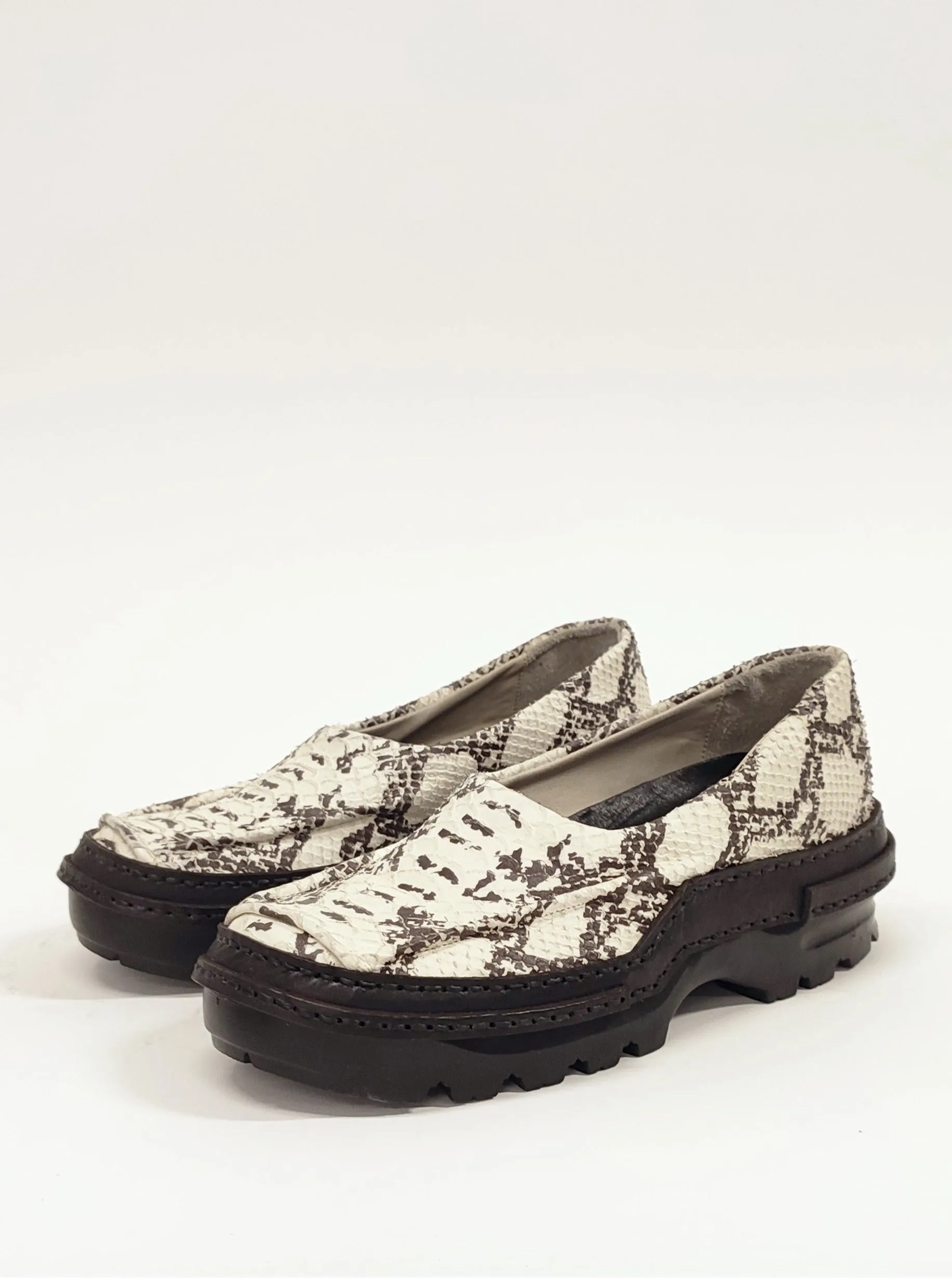 Moccasins in Embossed Snake Leather