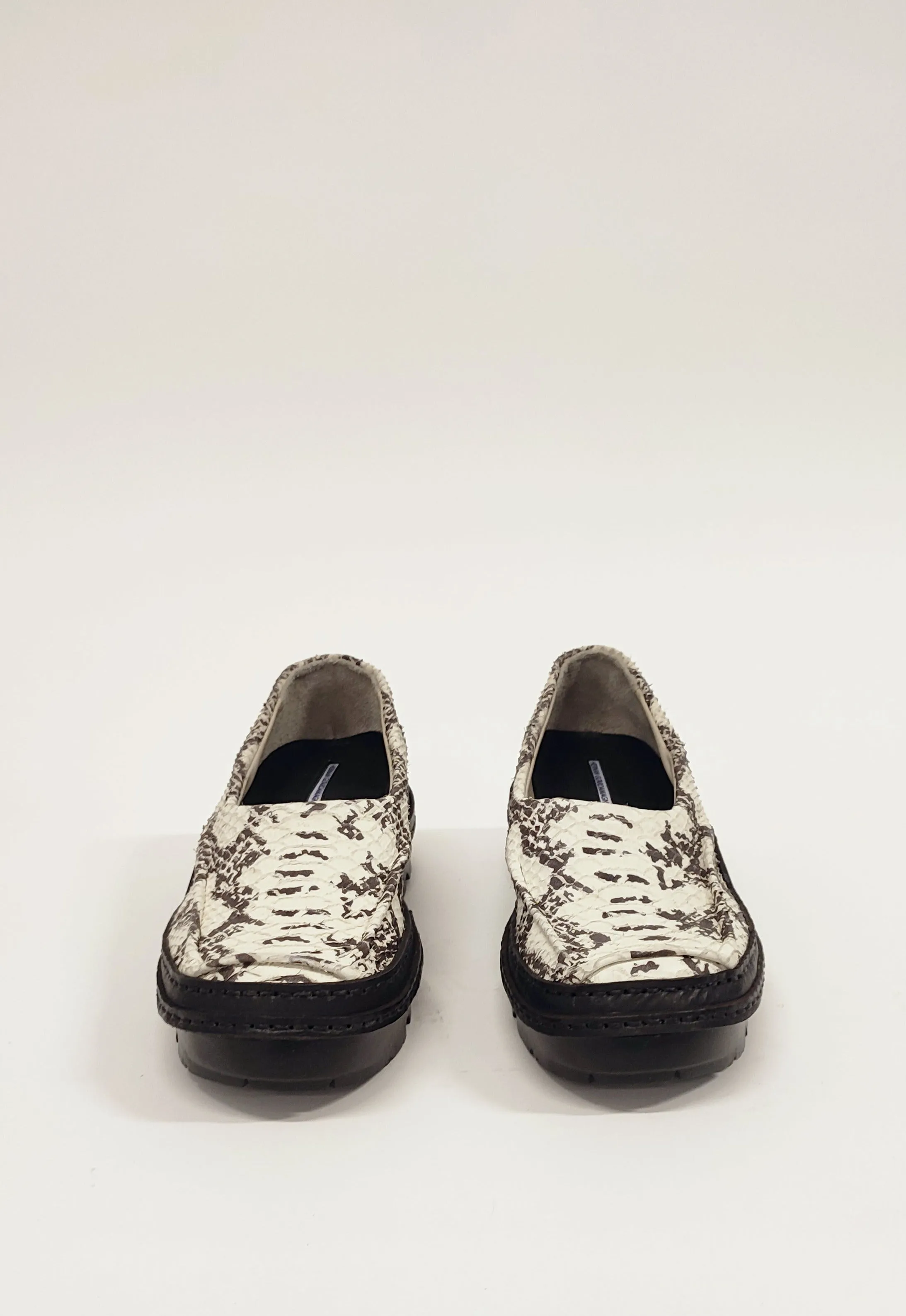 Moccasins in Embossed Snake Leather