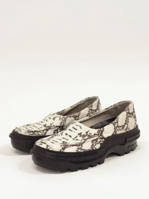 Moccasins in Embossed Snake Leather