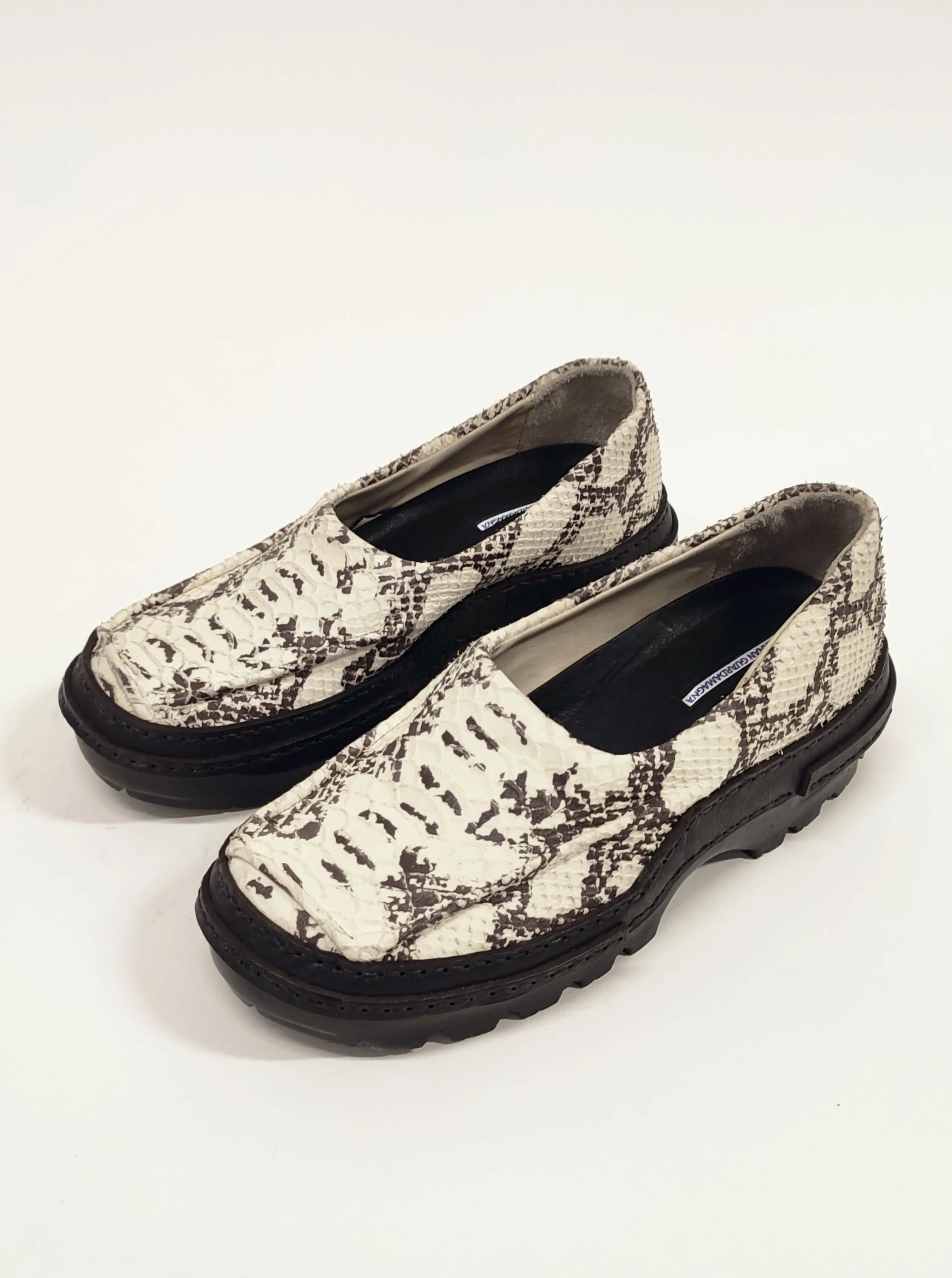 Moccasins in Embossed Snake Leather
