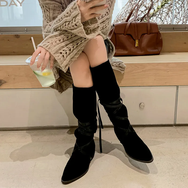 Mylah Suede Slouch Knee High Boots