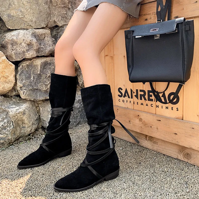 Mylah Suede Slouch Knee High Boots