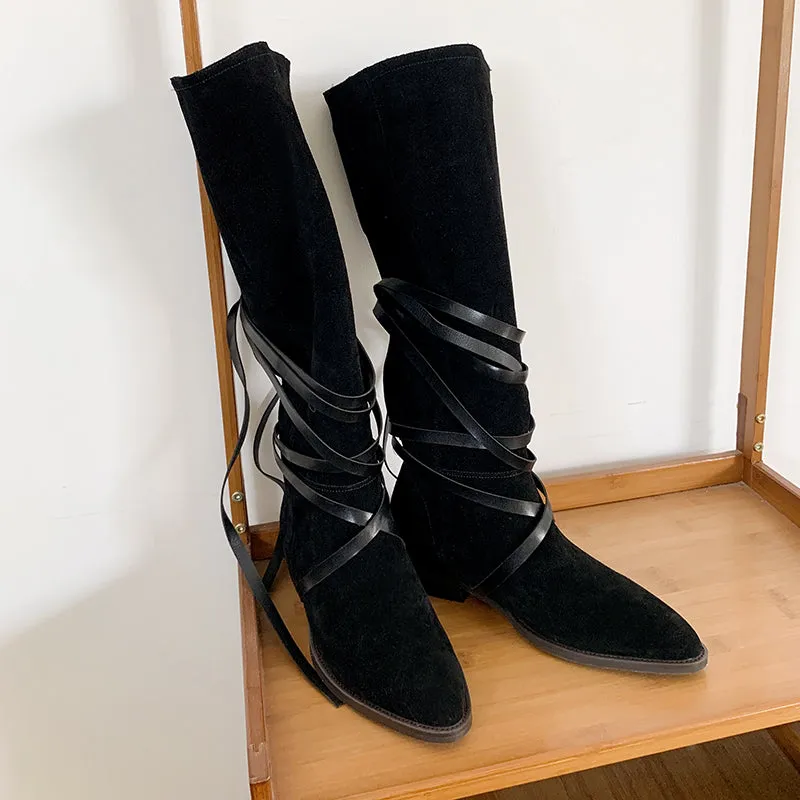 Mylah Suede Slouch Knee High Boots