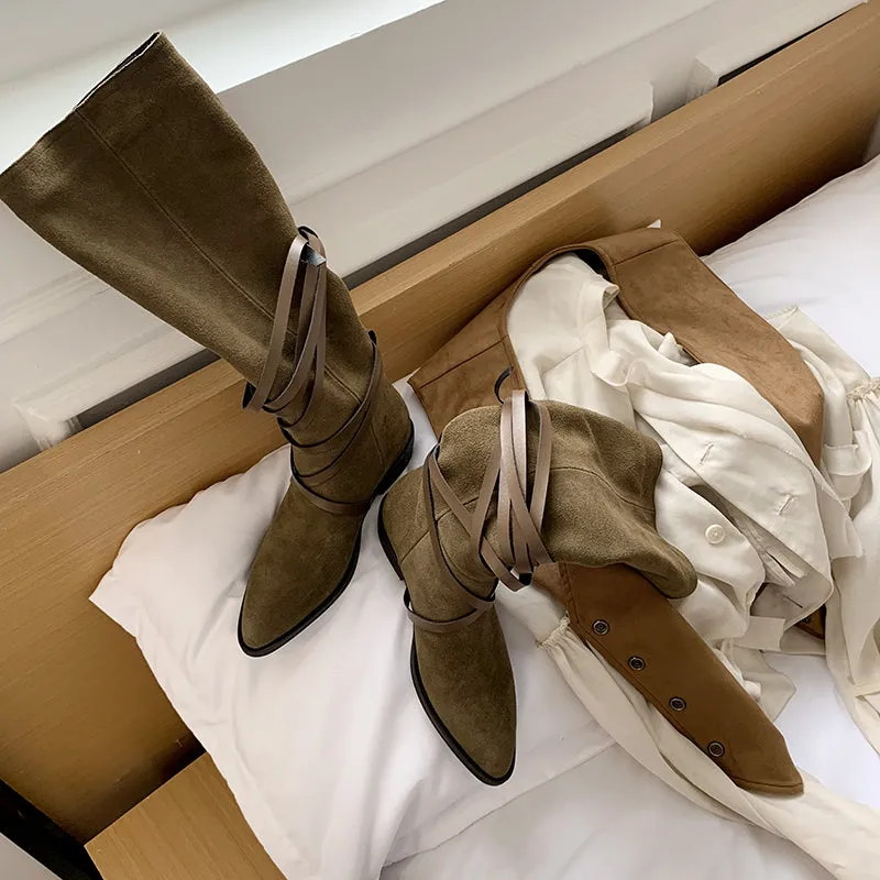Mylah Suede Slouch Knee High Boots