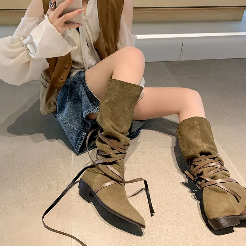 Mylah Suede Slouch Knee High Boots