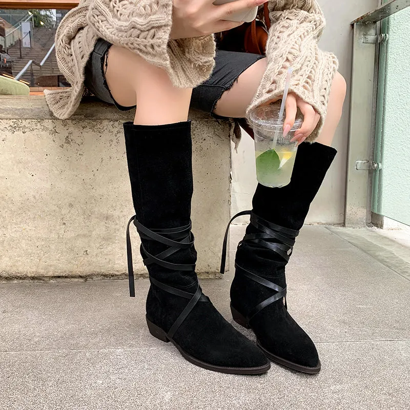 Mylah Suede Slouch Knee High Boots