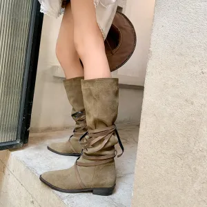 Mylah Suede Slouch Knee High Boots