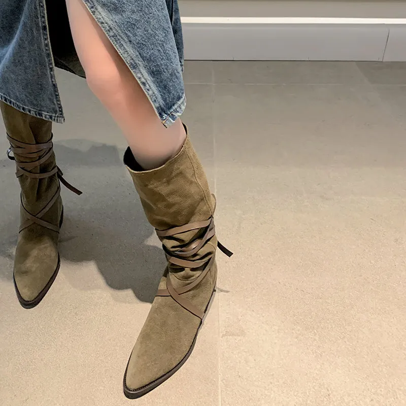 Mylah Suede Slouch Knee High Boots