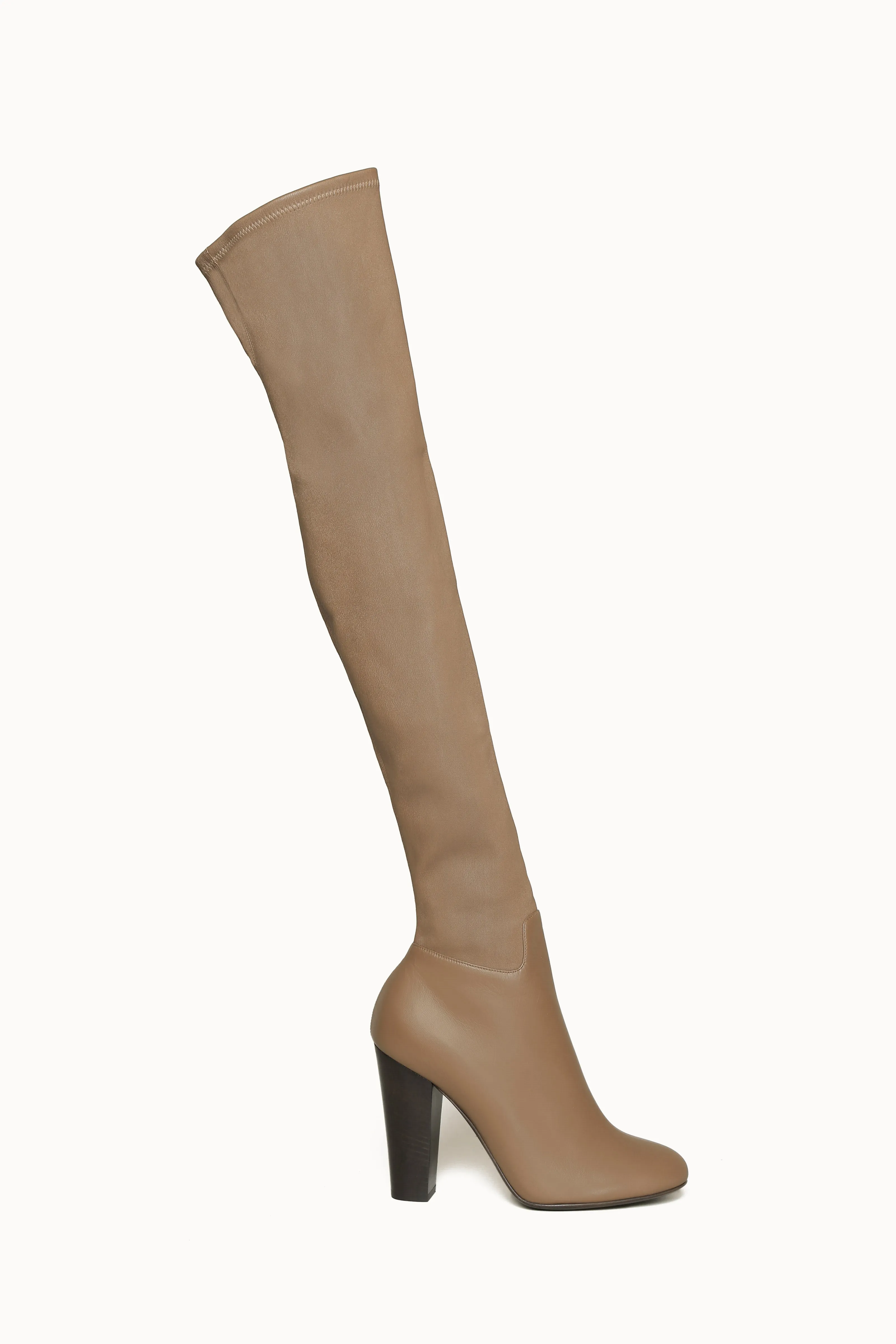 Nude High-Knee Boots