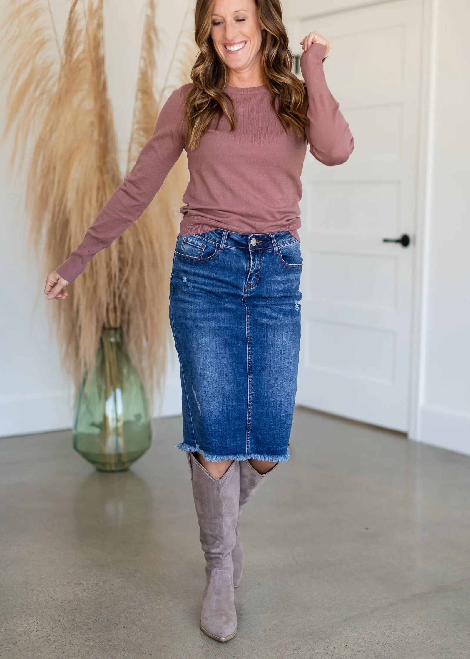Oasis Society Gray Knee High Boots
