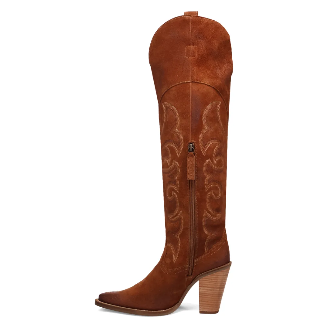 Online Exclusive | Dingo | Primadonna Suede Leather Boot in Brown **PREORDER