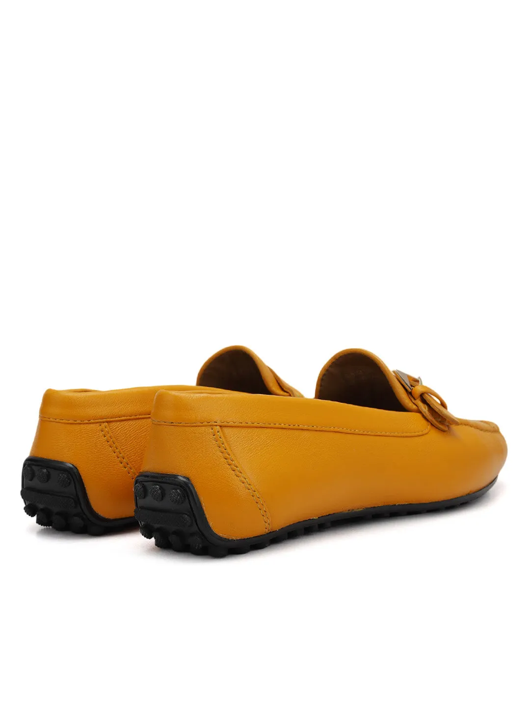 Orange Buckled Moccasins