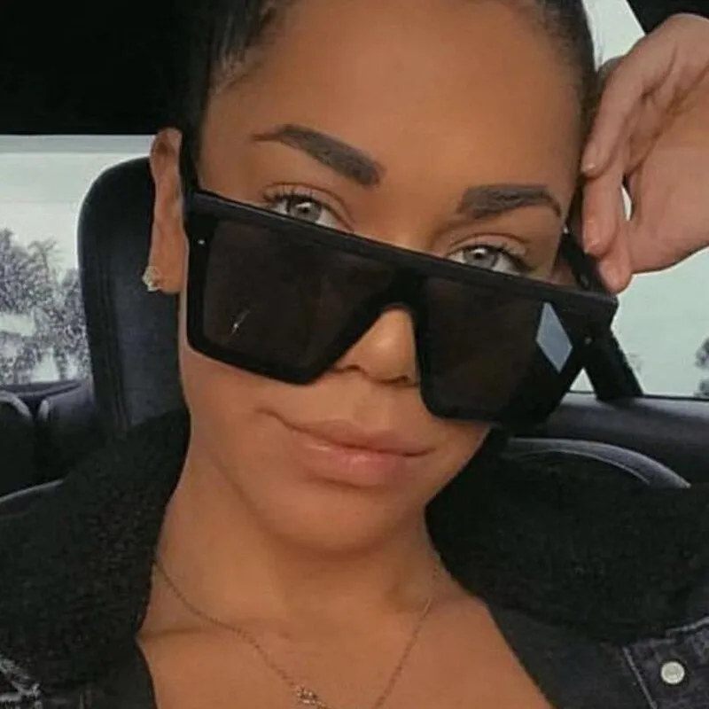 Oversized Big Vintage Black Square Sunglasses