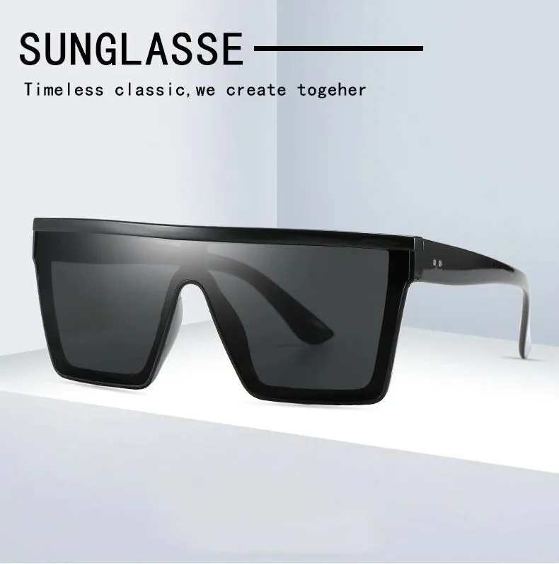 Oversized Big Vintage Black Square Sunglasses