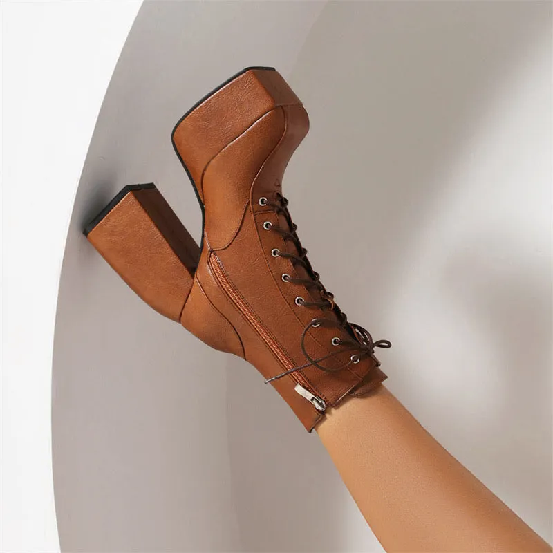 Platform Brown Boots