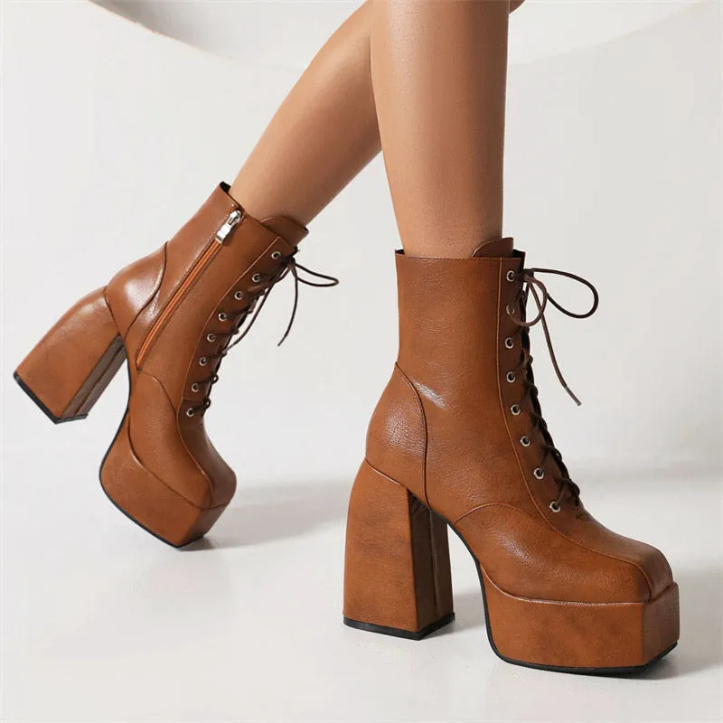 Platform Brown Boots
