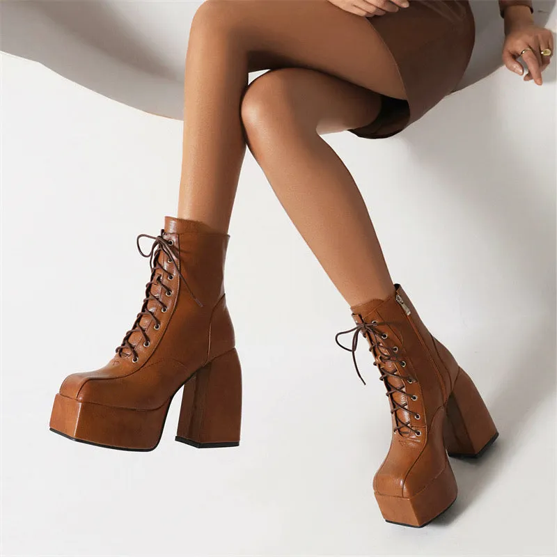 Platform Brown Boots