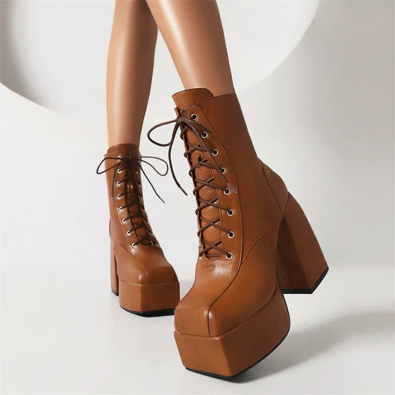 Platform Brown Boots