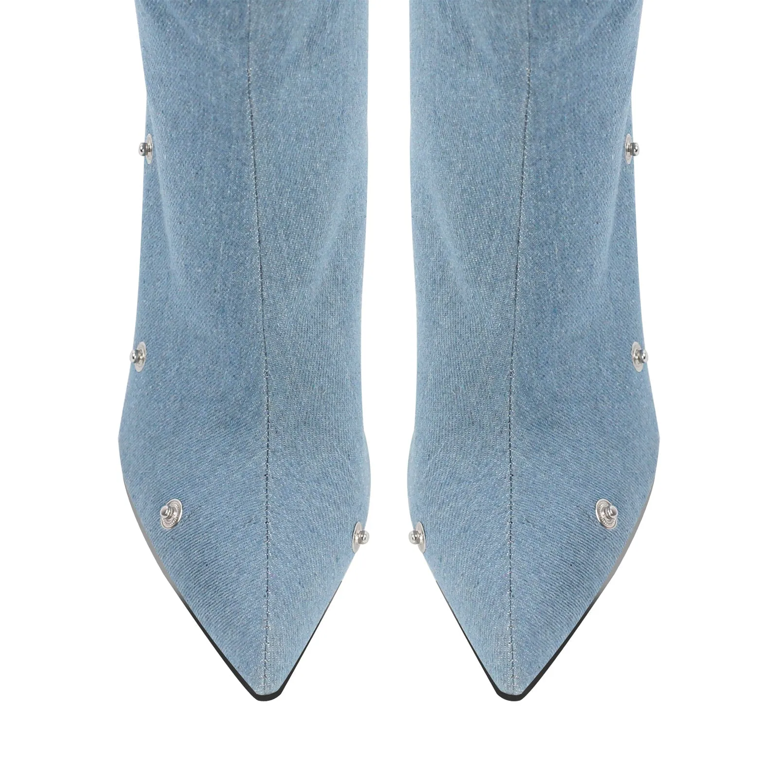 Pointed Toe Buckle Stiletto Removable Boots