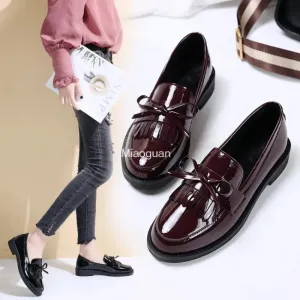 Pretty Patent Leather Loafer Shoes