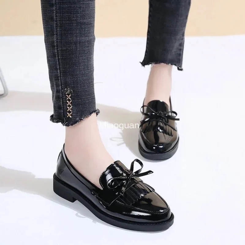 Pretty Patent Leather Loafer Shoes
