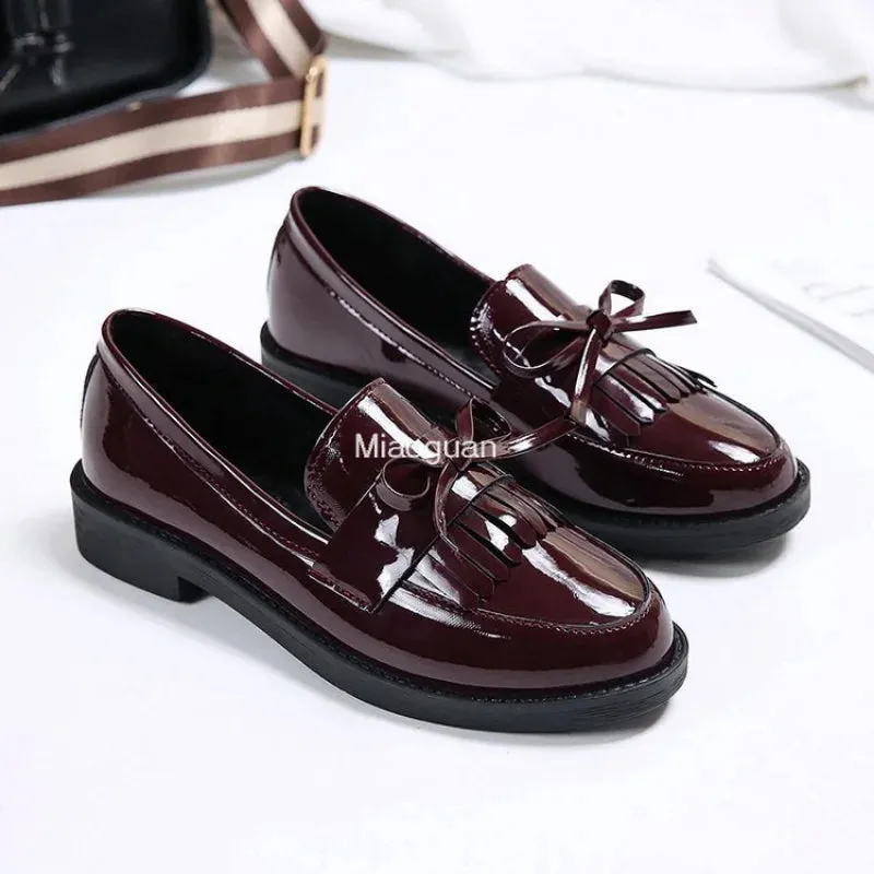 Pretty Patent Leather Loafer Shoes