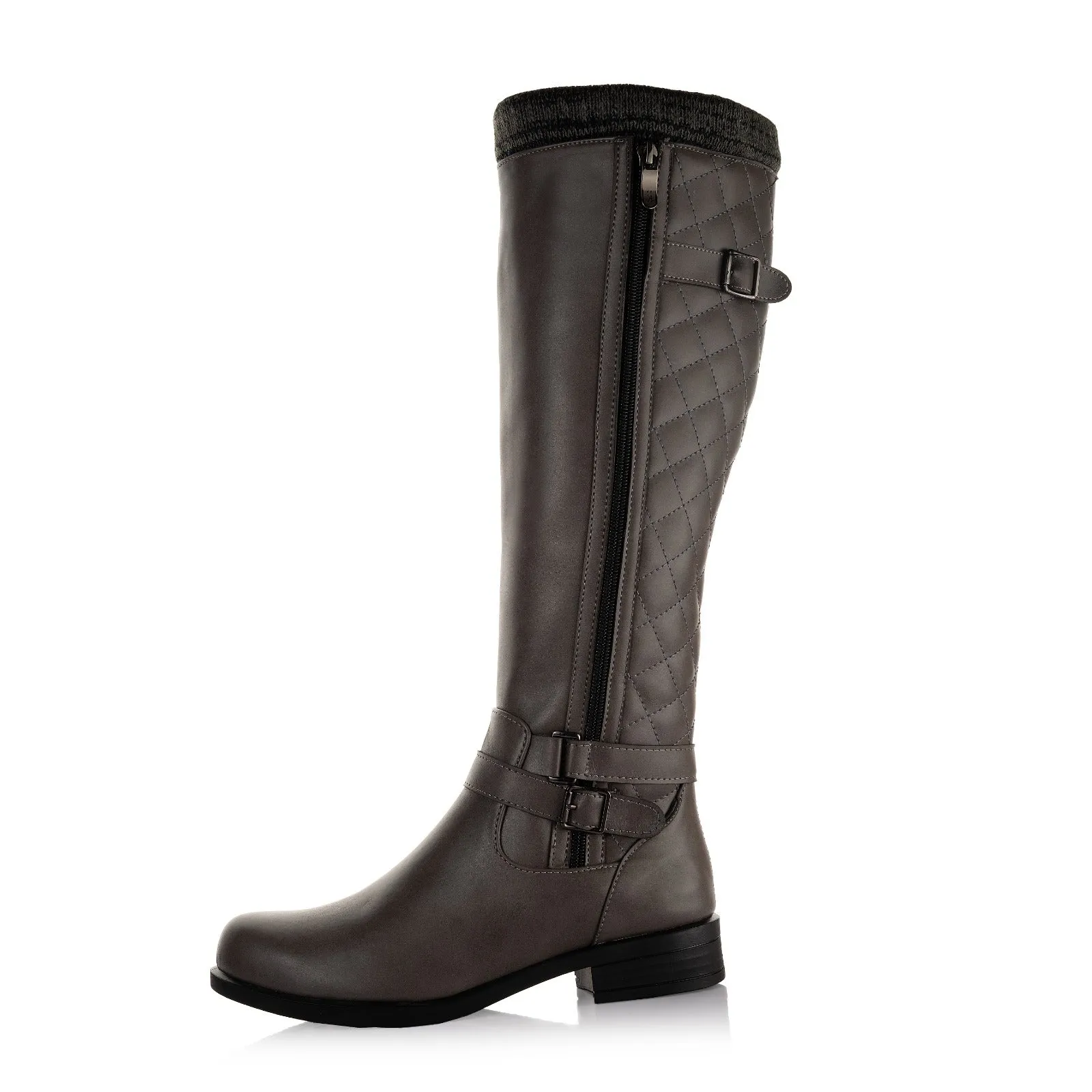 Quilted Knee-High Boots