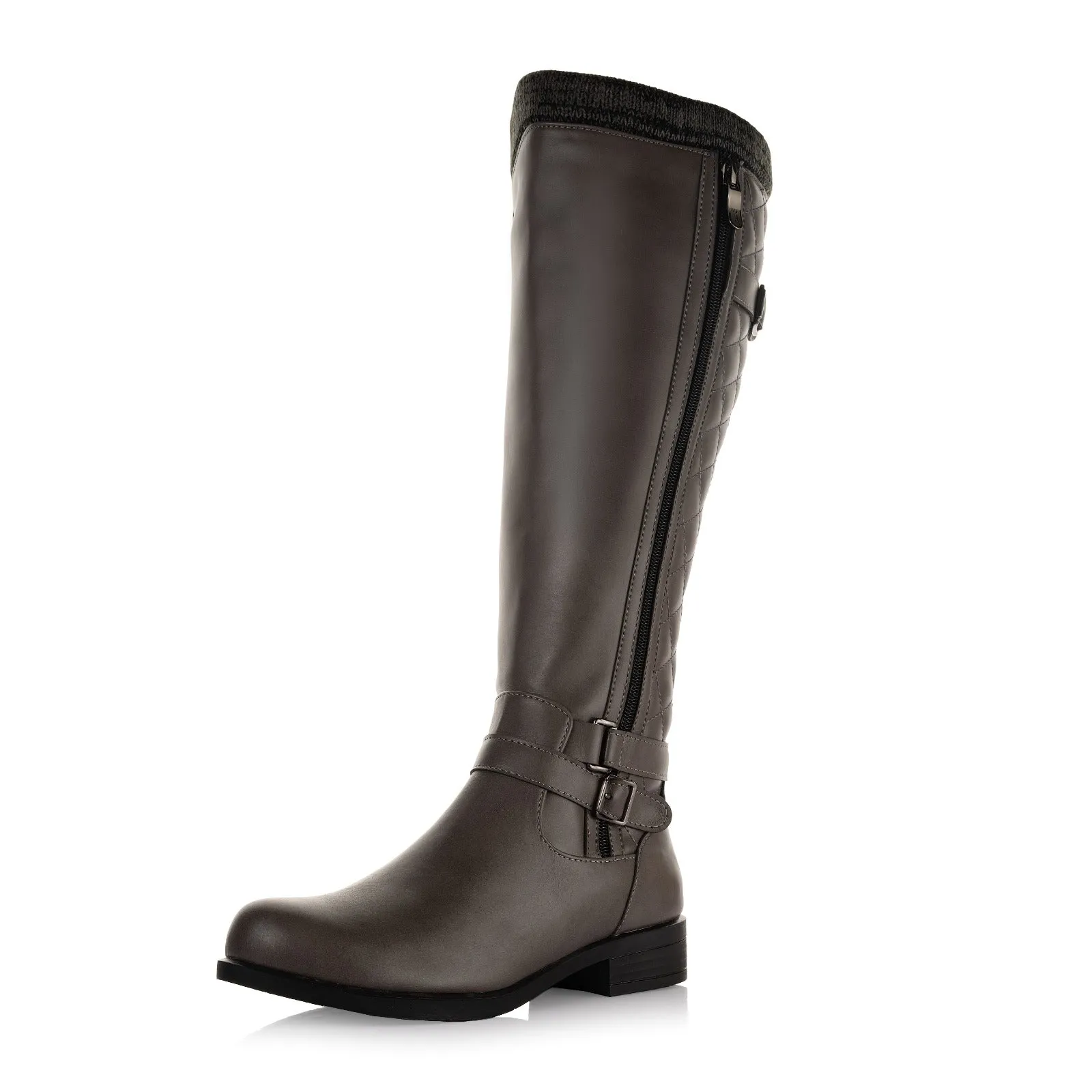 Quilted Knee-High Boots