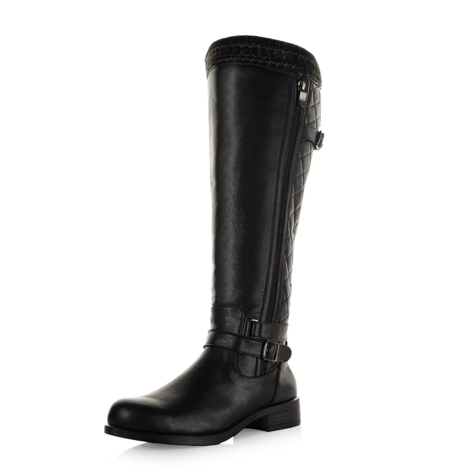 Quilted Knee-High Boots