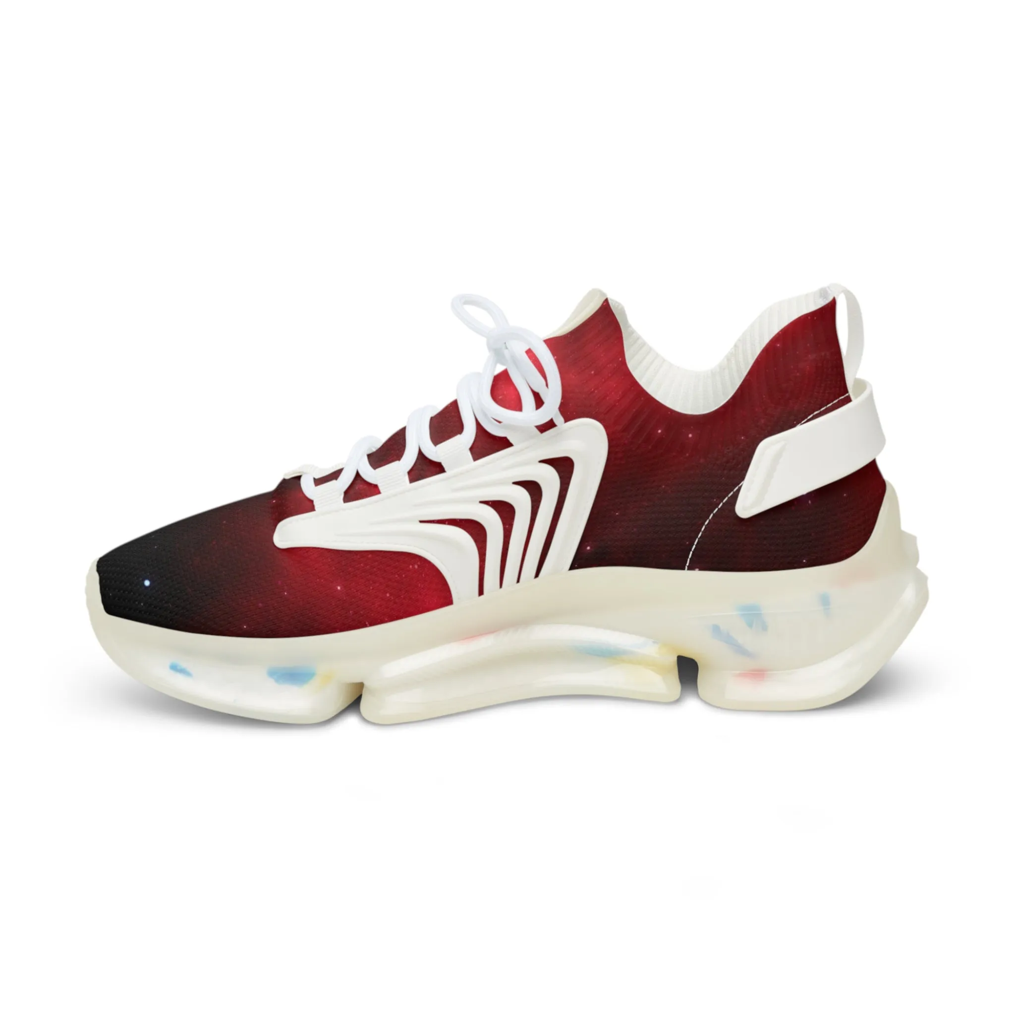 Red Galaxy Men's Mesh Sneakers, Galaxy Space Print Best Comfy Men's Mesh Sports Sneakers Shoes (US Size: 5-12)