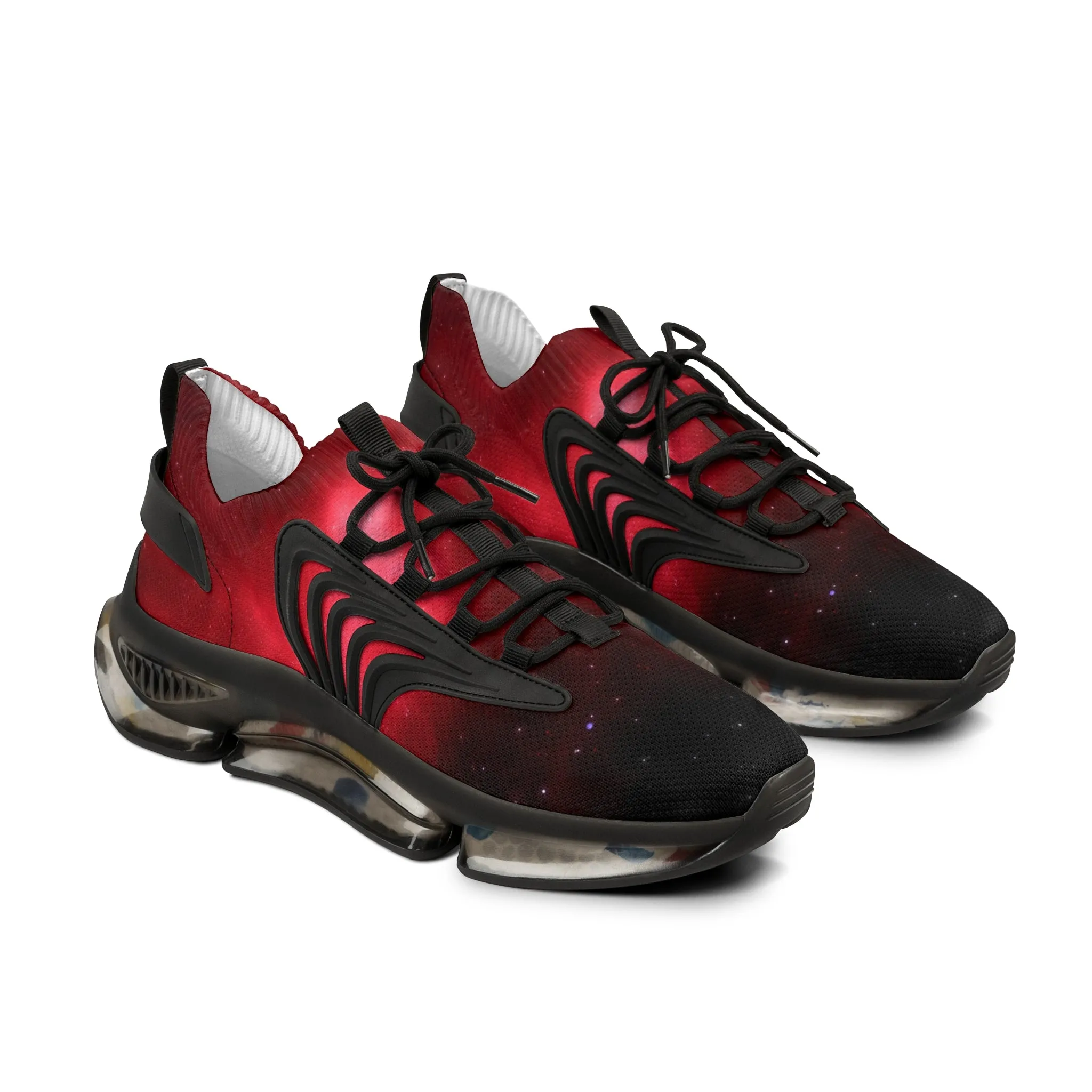 Red Galaxy Men's Mesh Sneakers, Galaxy Space Print Best Comfy Men's Mesh Sports Sneakers Shoes (US Size: 5-12)