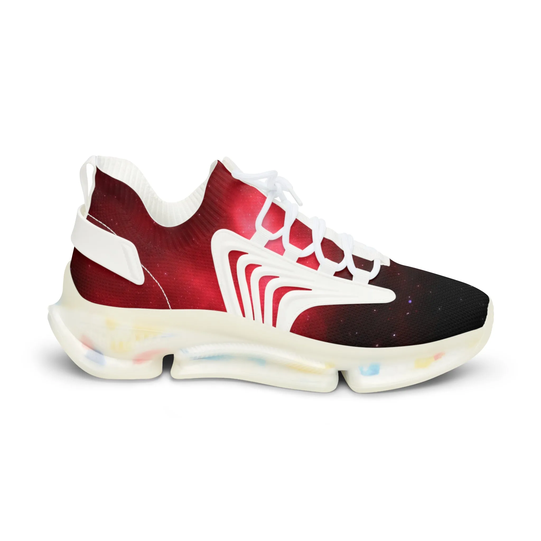 Red Galaxy Men's Mesh Sneakers, Galaxy Space Print Best Comfy Men's Mesh Sports Sneakers Shoes (US Size: 5-12)