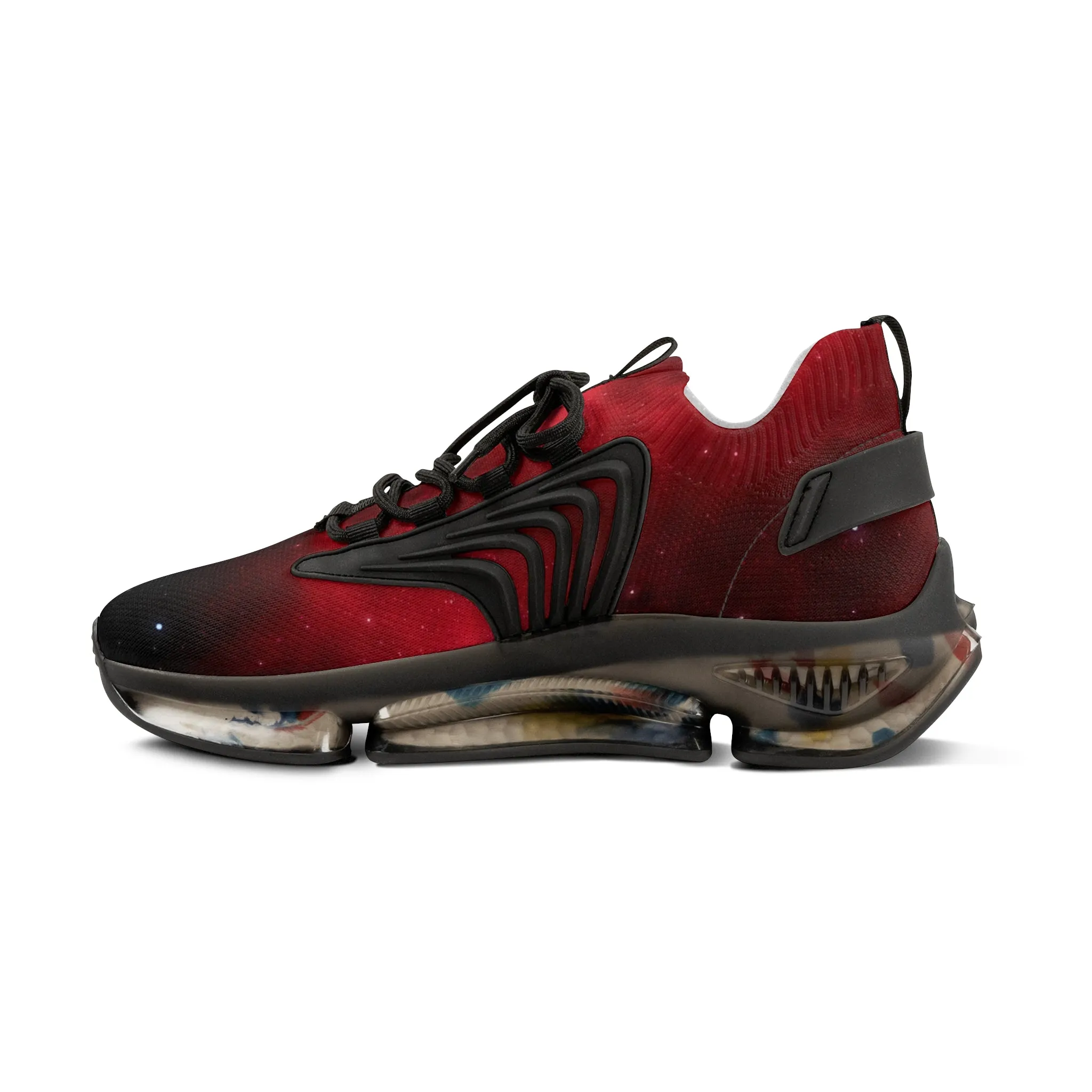 Red Galaxy Men's Mesh Sneakers, Galaxy Space Print Best Comfy Men's Mesh Sports Sneakers Shoes (US Size: 5-12)