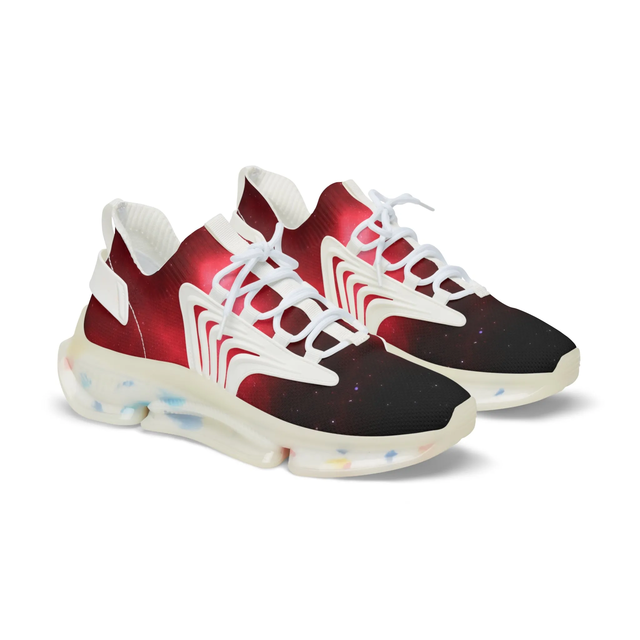 Red Galaxy Men's Mesh Sneakers, Galaxy Space Print Best Comfy Men's Mesh Sports Sneakers Shoes (US Size: 5-12)