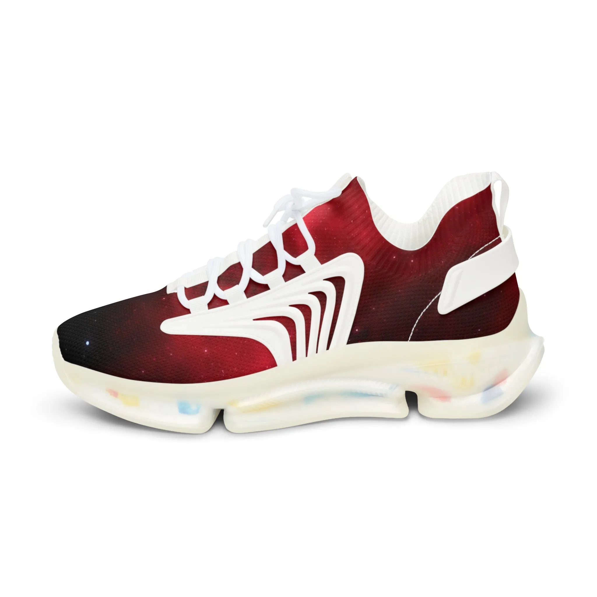 Red Galaxy Men's Mesh Sneakers, Galaxy Space Print Best Comfy Men's Mesh Sports Sneakers Shoes (US Size: 5-12)