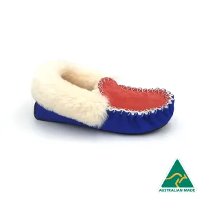 Red/Ocean Blue & White Moccasins