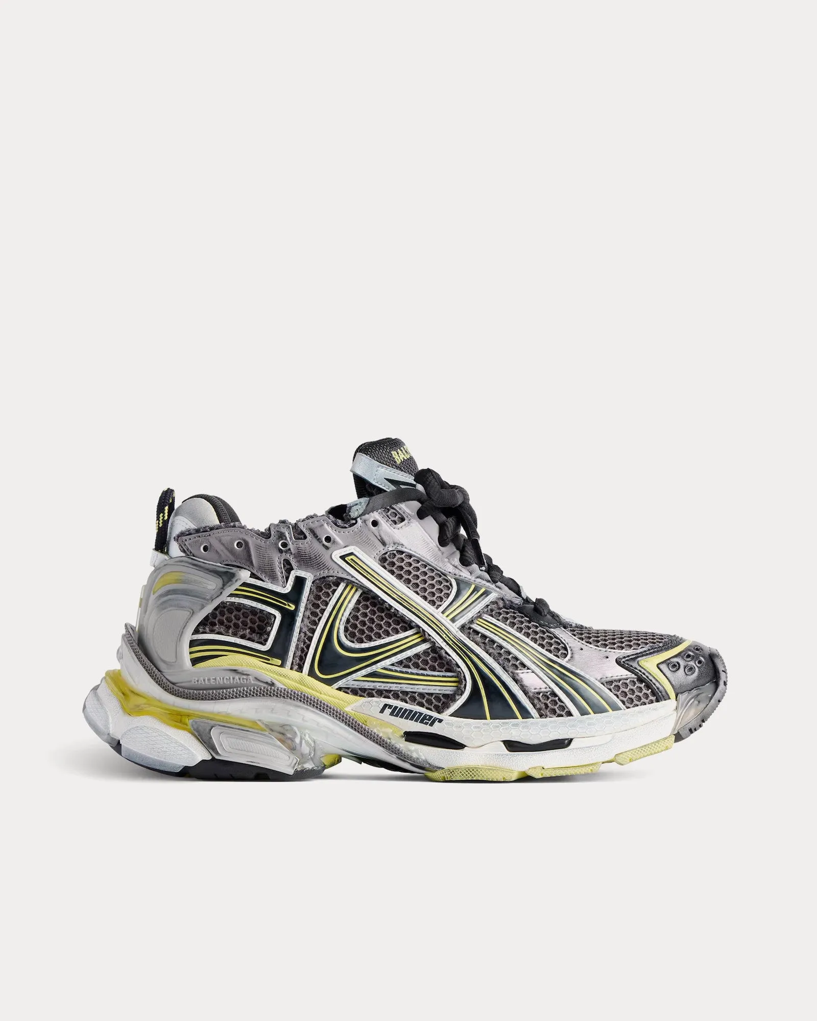 Runner Mesh & Nylon Grey / Yellow / White Low Top Sneakers