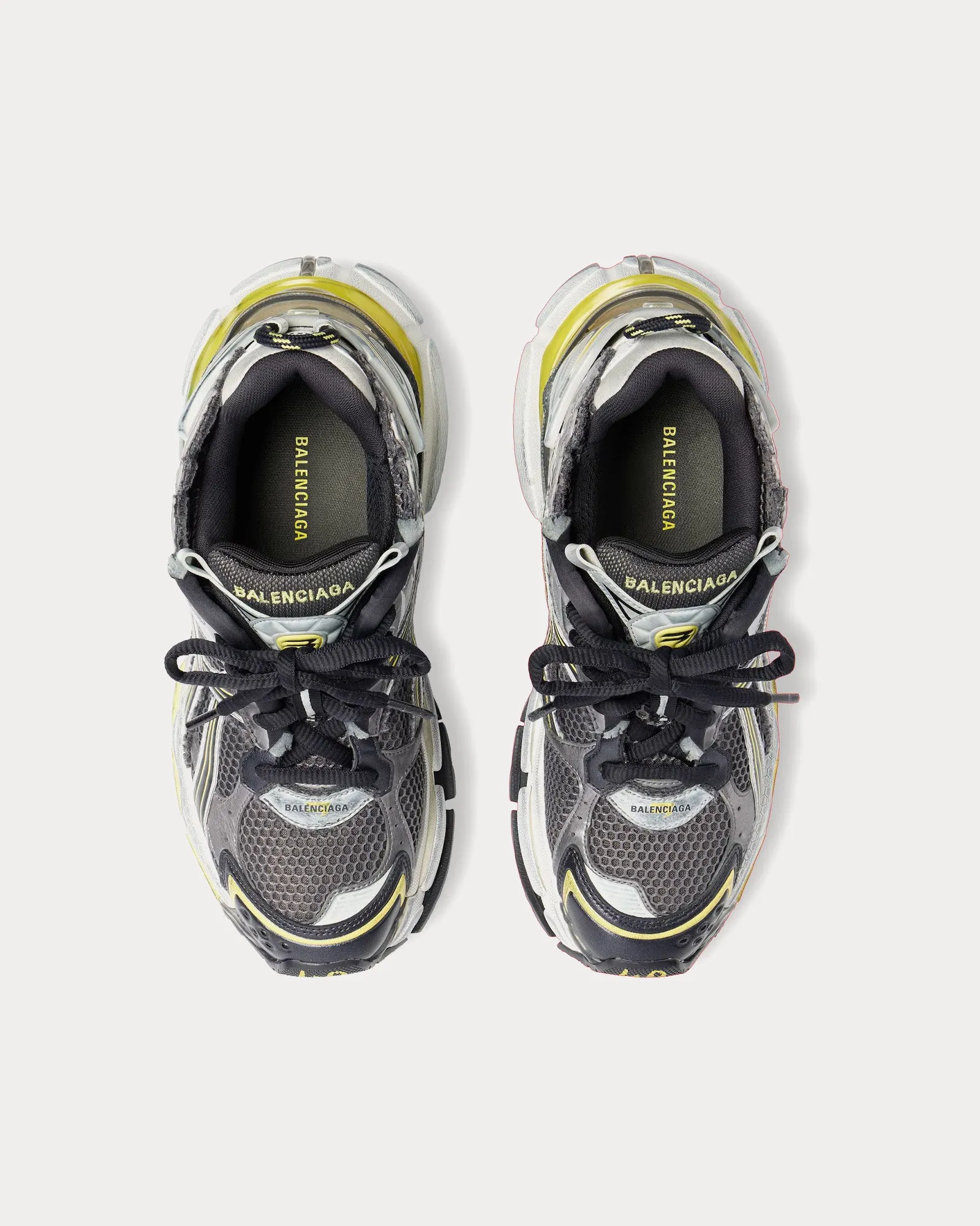 Runner Mesh & Nylon Grey / Yellow / White Low Top Sneakers