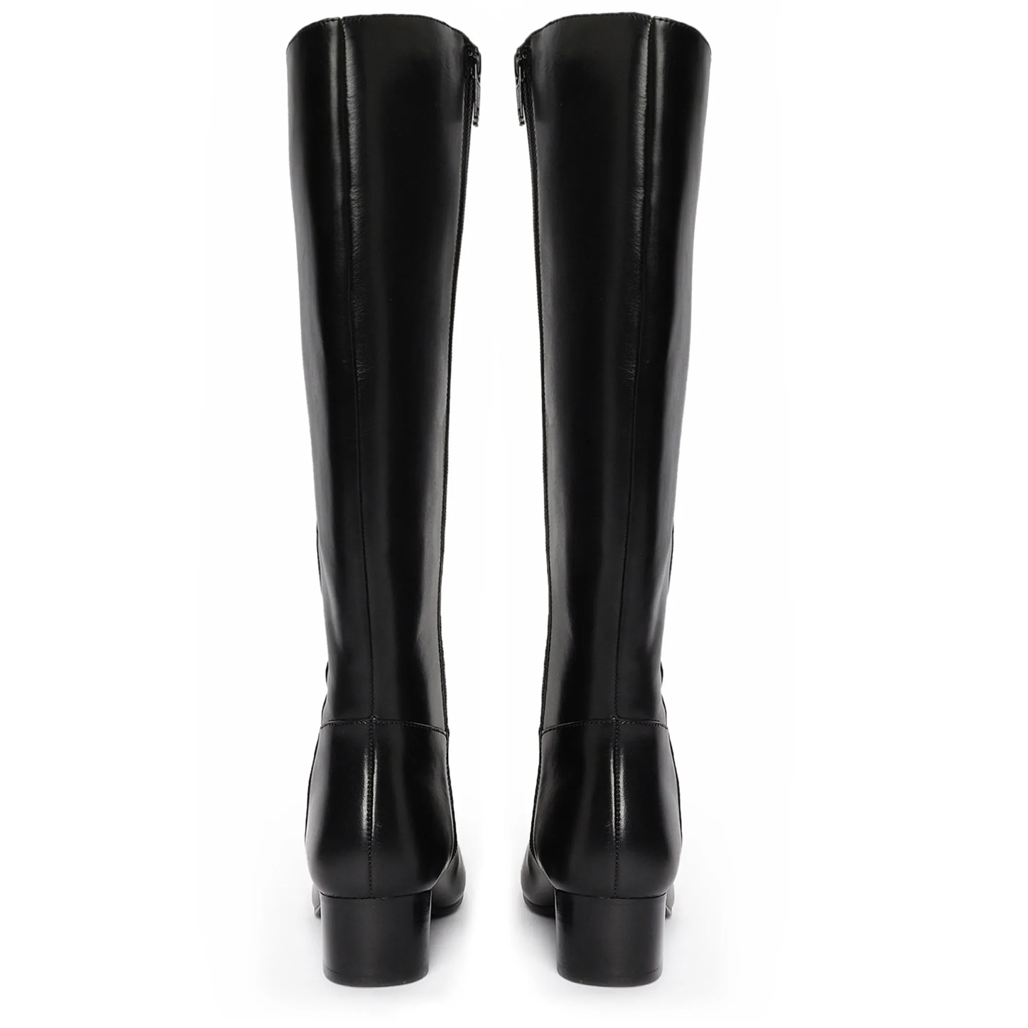 Saint Ivanna Black Leather Knee High Boots