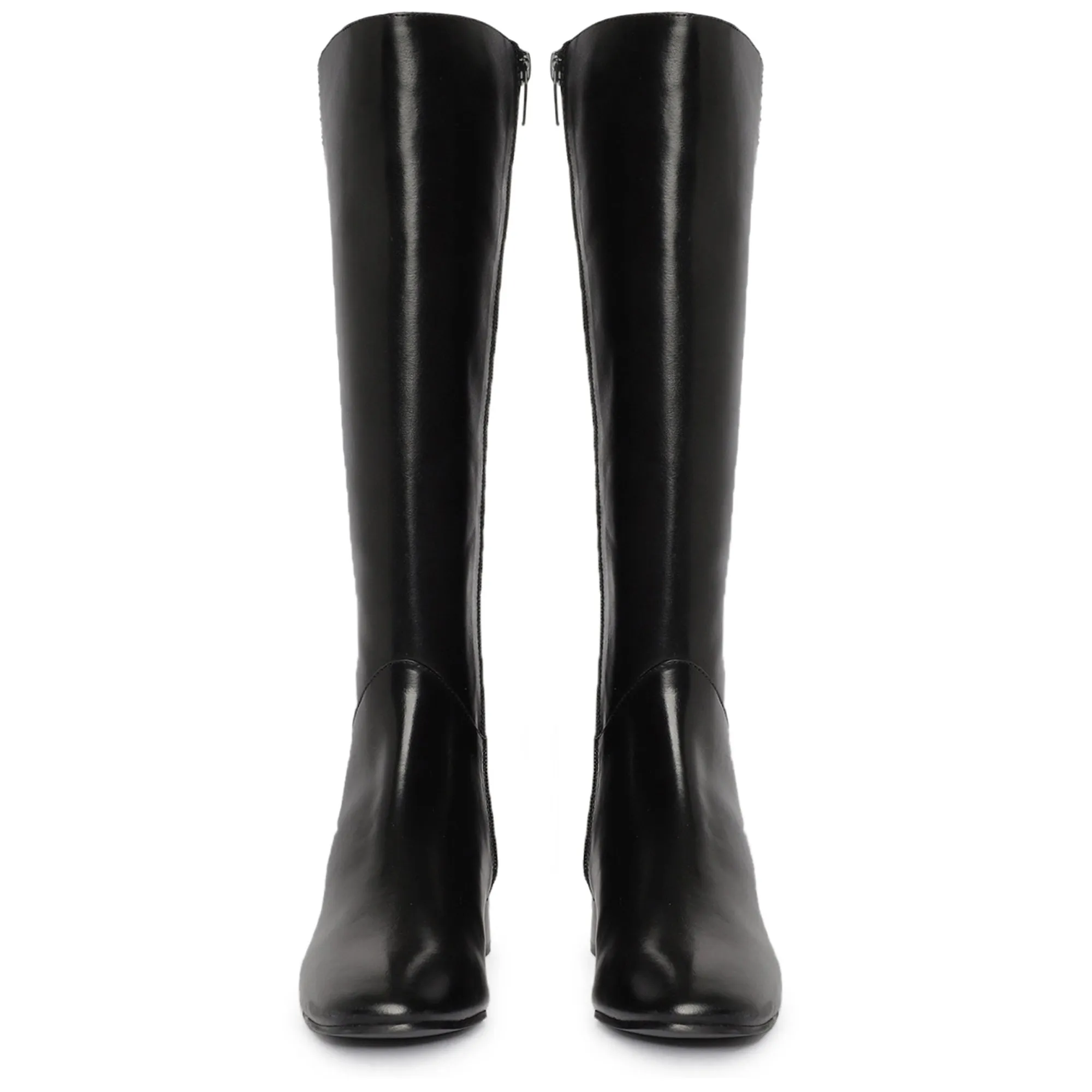 Saint Ivanna Black Leather Knee High Boots