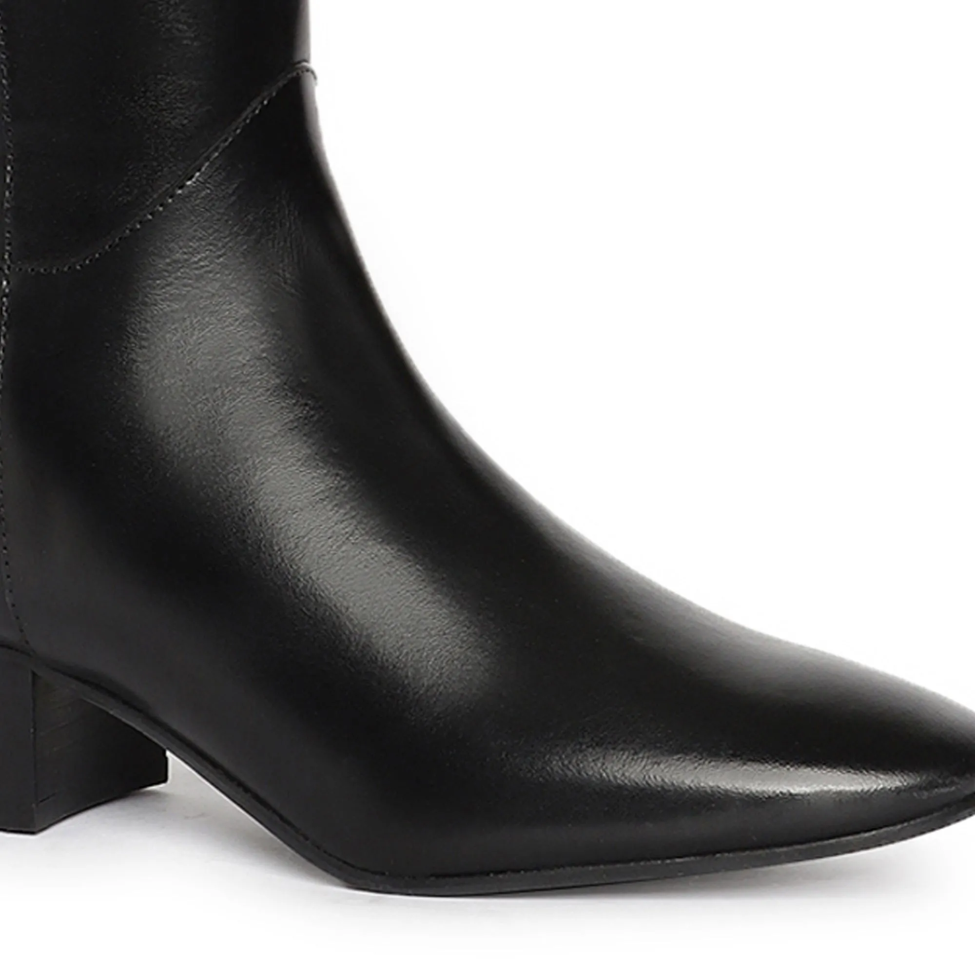 Saint Ivanna Black Leather Knee High Boots