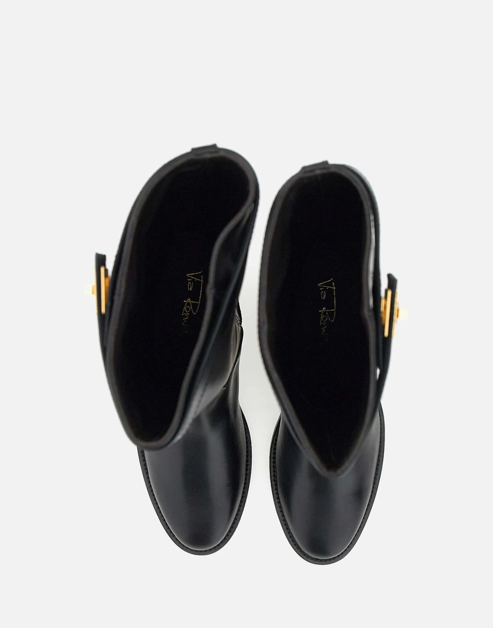 Santa Monica Black Leather Knee Boots