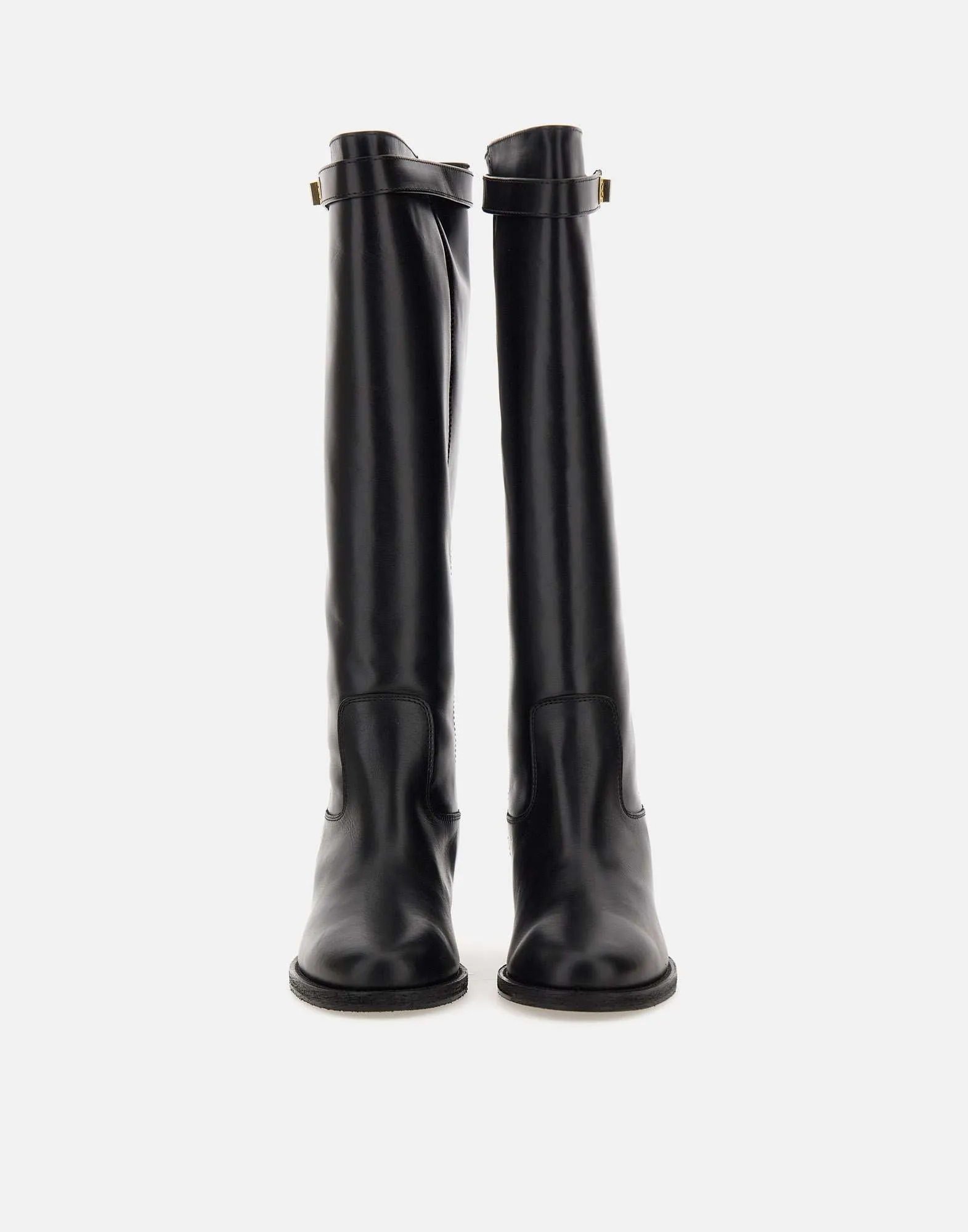 Santa Monica Black Leather Knee Boots