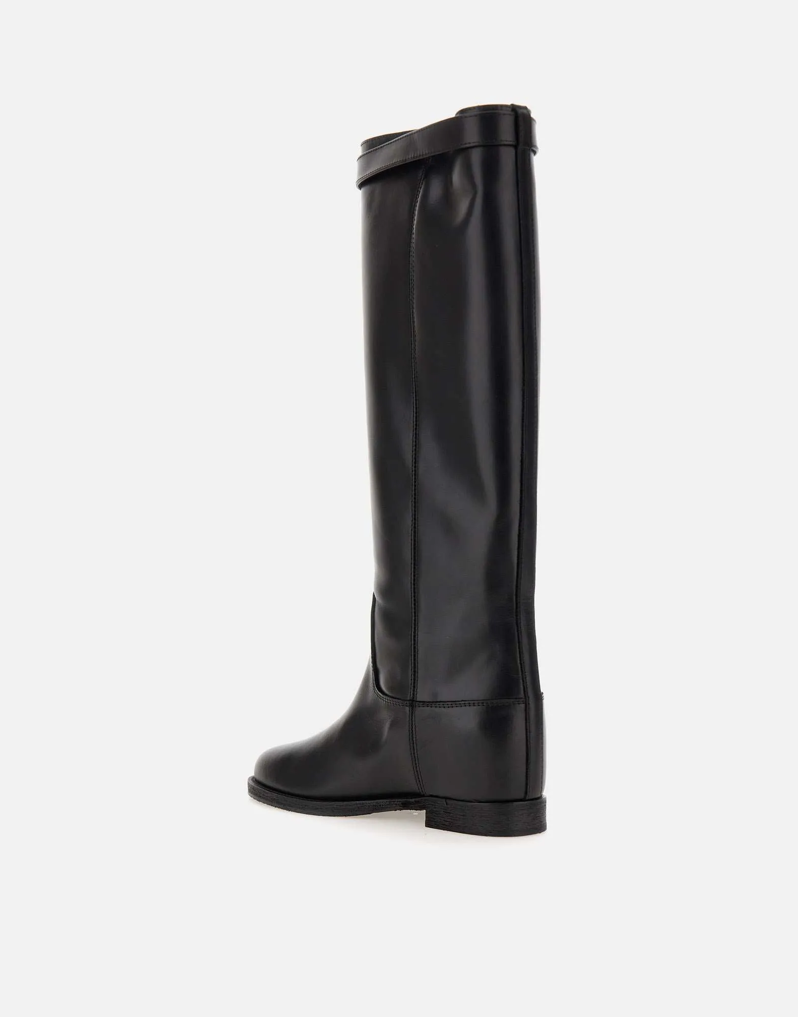 Santa Monica Black Leather Knee Boots